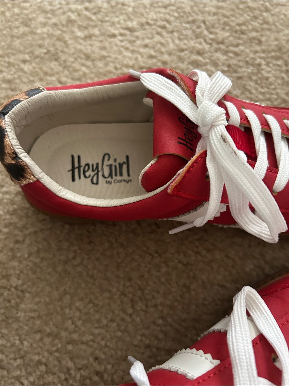HeyGirl Women's Red Athletic Sneakers